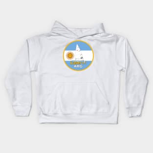 laser sailboat on flag Argentine Kids Hoodie